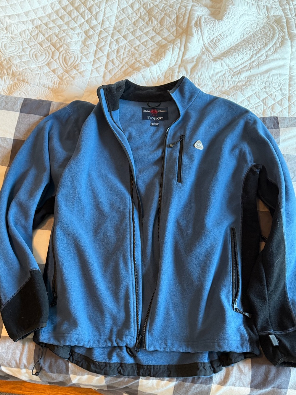 Brooks Brothers Blue and Black Performance Fleece Jacket